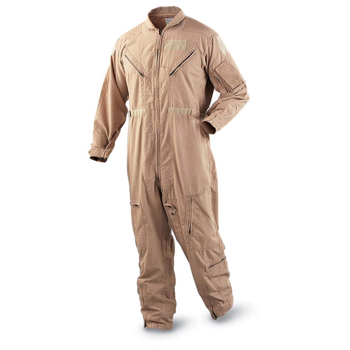 Used U.S. Military Nomex® Flyer's Coveralls, Khaki 111654, Overall