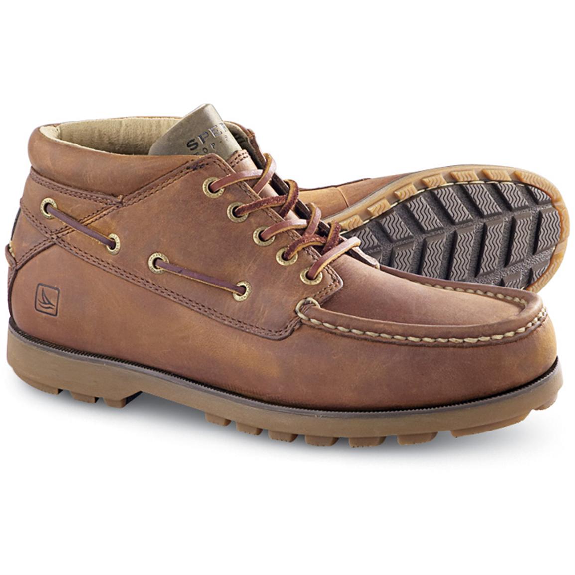 sperry lug sole leather moccasins