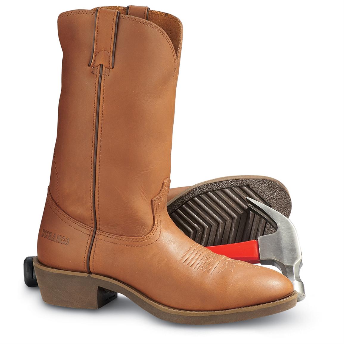 steel toe tan boots