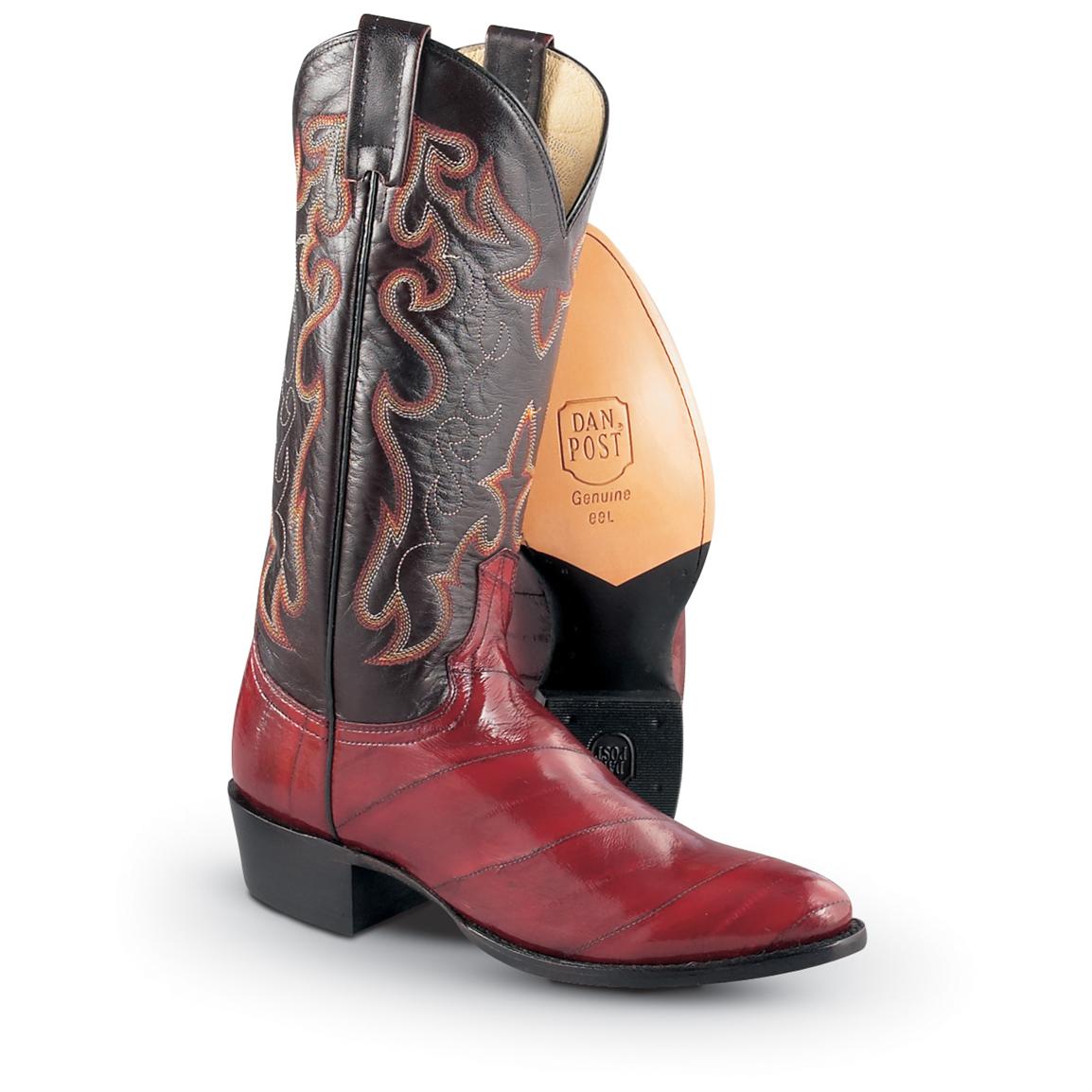 Eel Skin Boots, Wine - 113353, Cowboy 