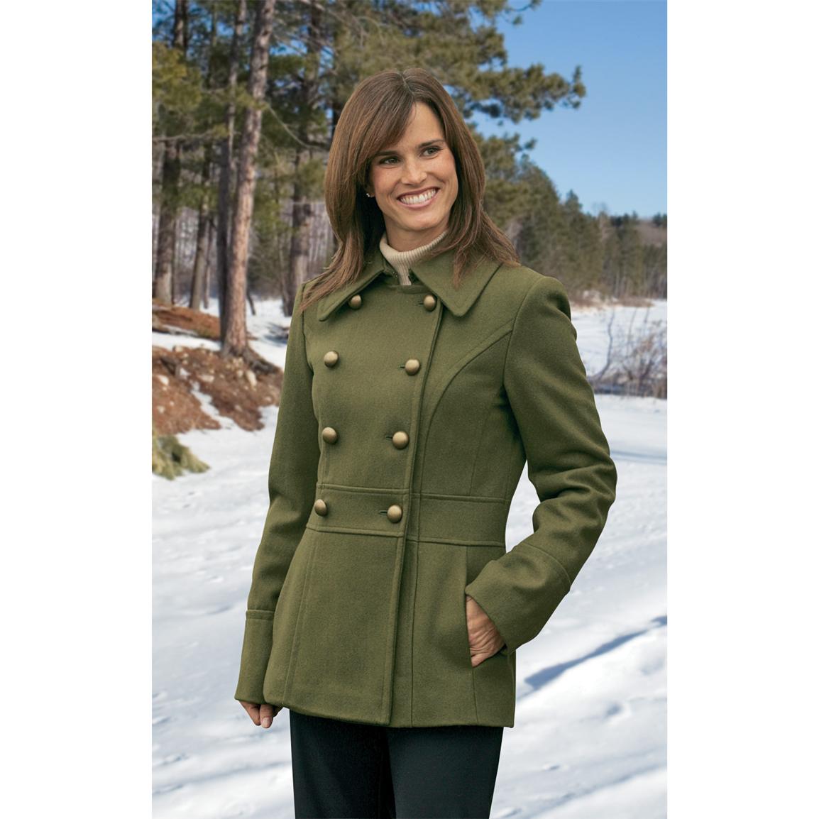 guess army green coat