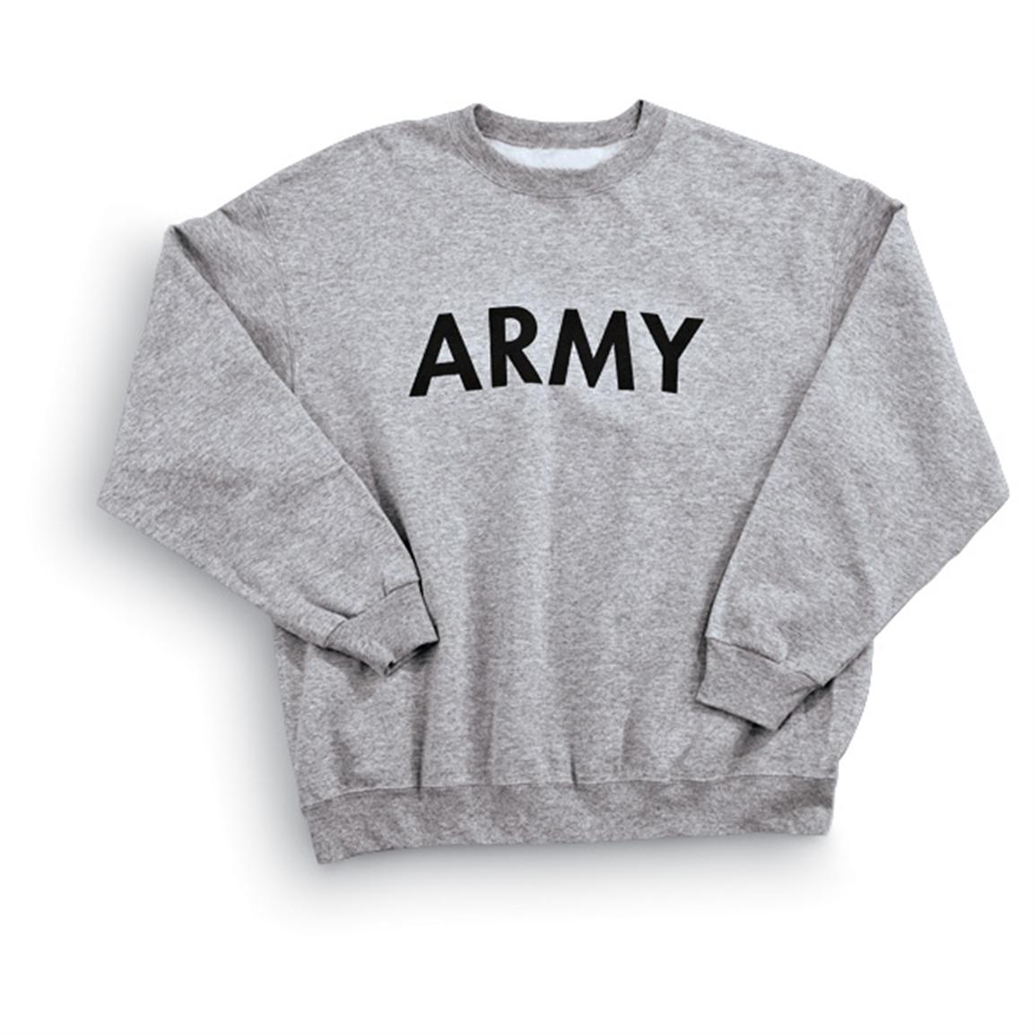 Military - style Service Branch Sweatshirt, Gray - 114657, Military