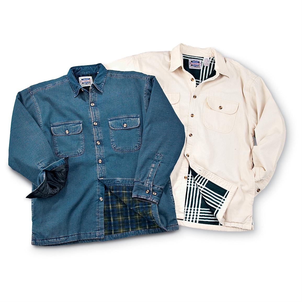 fleece lined denim shirt mens