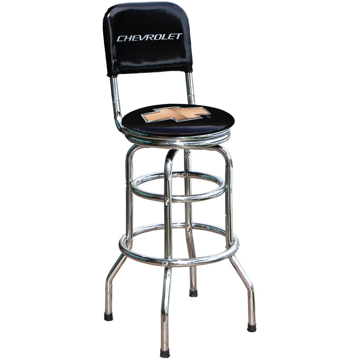 Chevy Logo Bar Stool With Backrest 115371