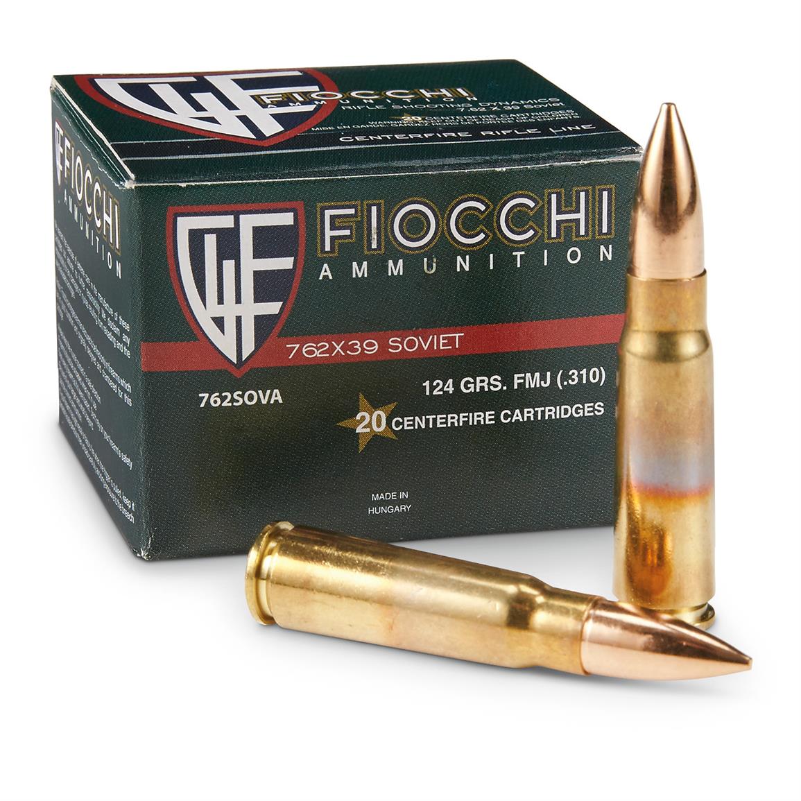 Fiocchi, 7.62x39mm, FMJ, 124 Grain, 240 Rounds
