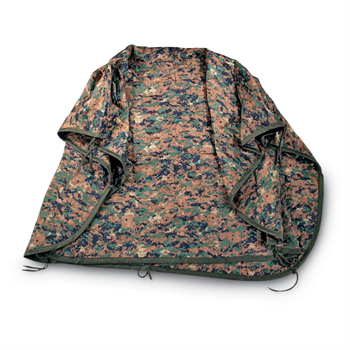 Militarystyle Poncho / Liner, Marine Woodland Digital 115822, at Sportsman's Guide