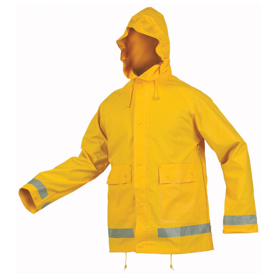 Storm Jacket with Reflective Tape, Yellow - 115991, Rain Jackets & Rain ...