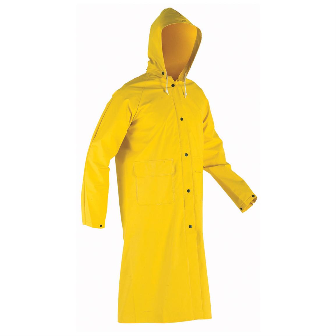 yellow waterproof parka