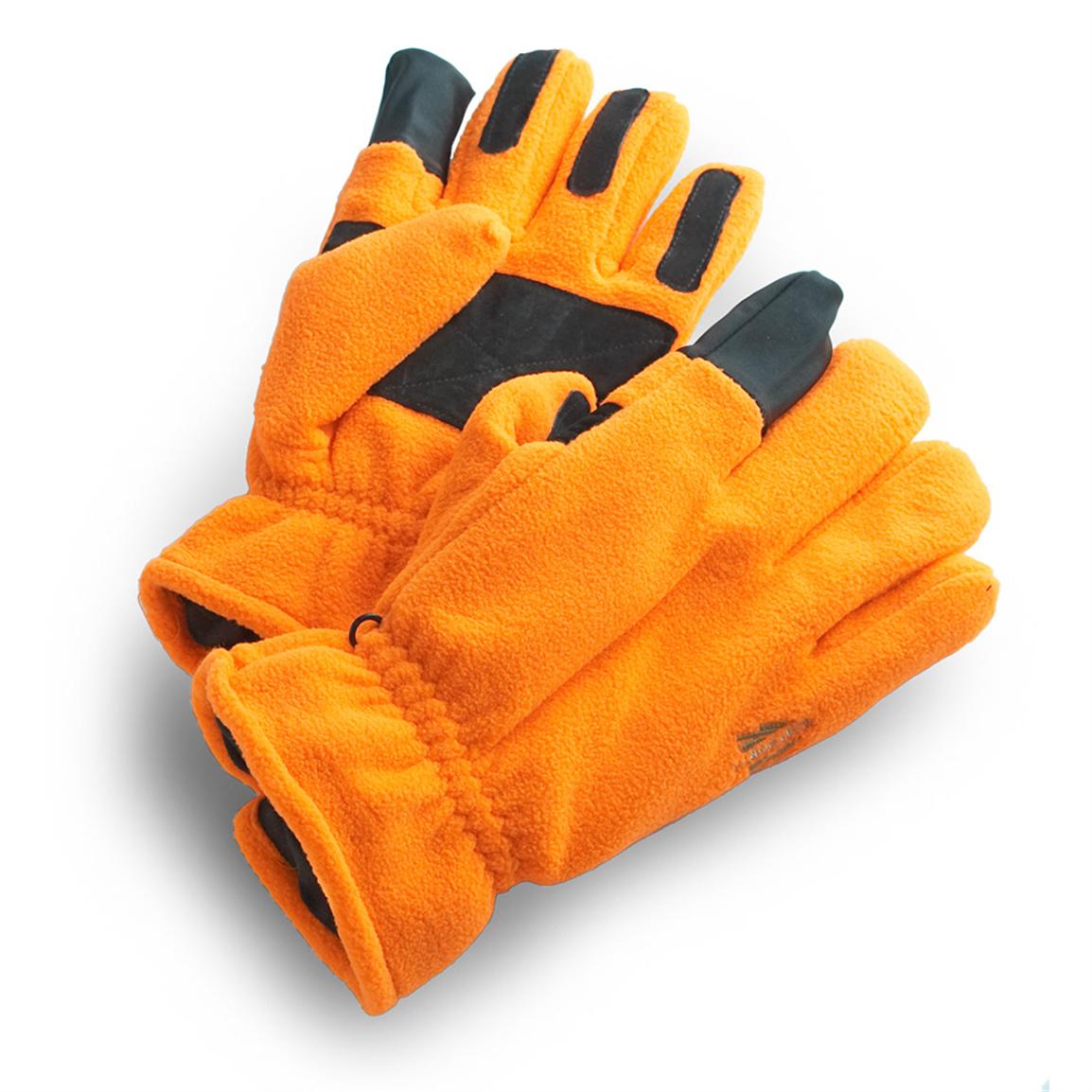 blaze orange hunting mittens