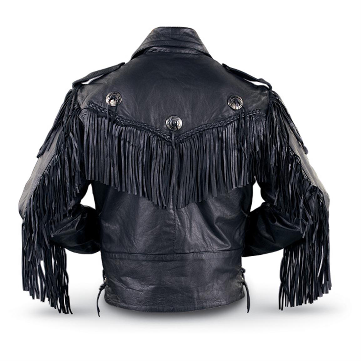 Men's Interstate® Fringe Jacket, Black - 117077, at Sportsman's Guide