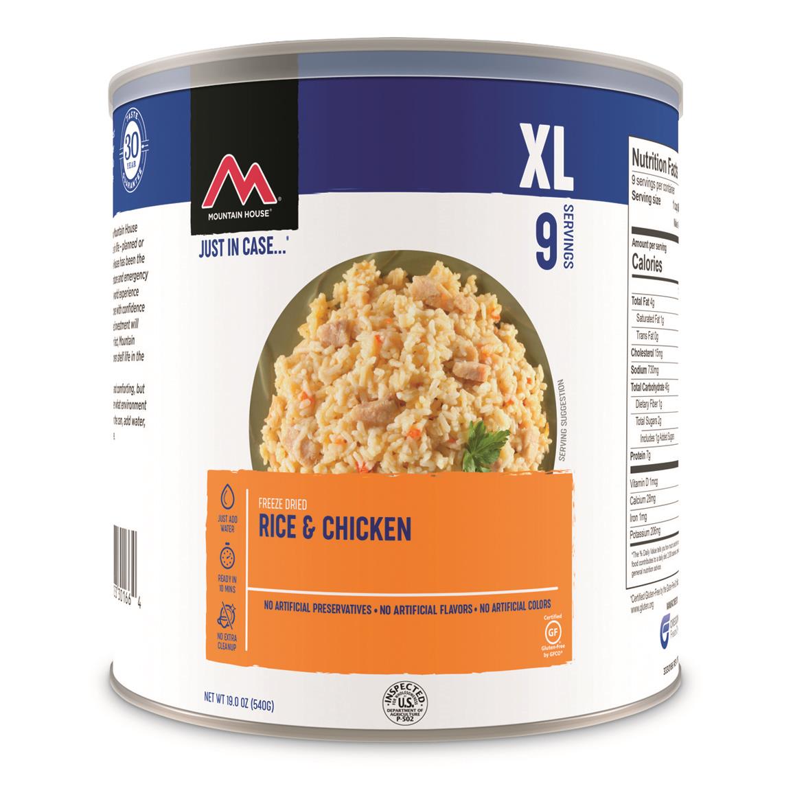 Mountain House Emergency Food Freeze-Dried Rice and Chicken, 9 Servings