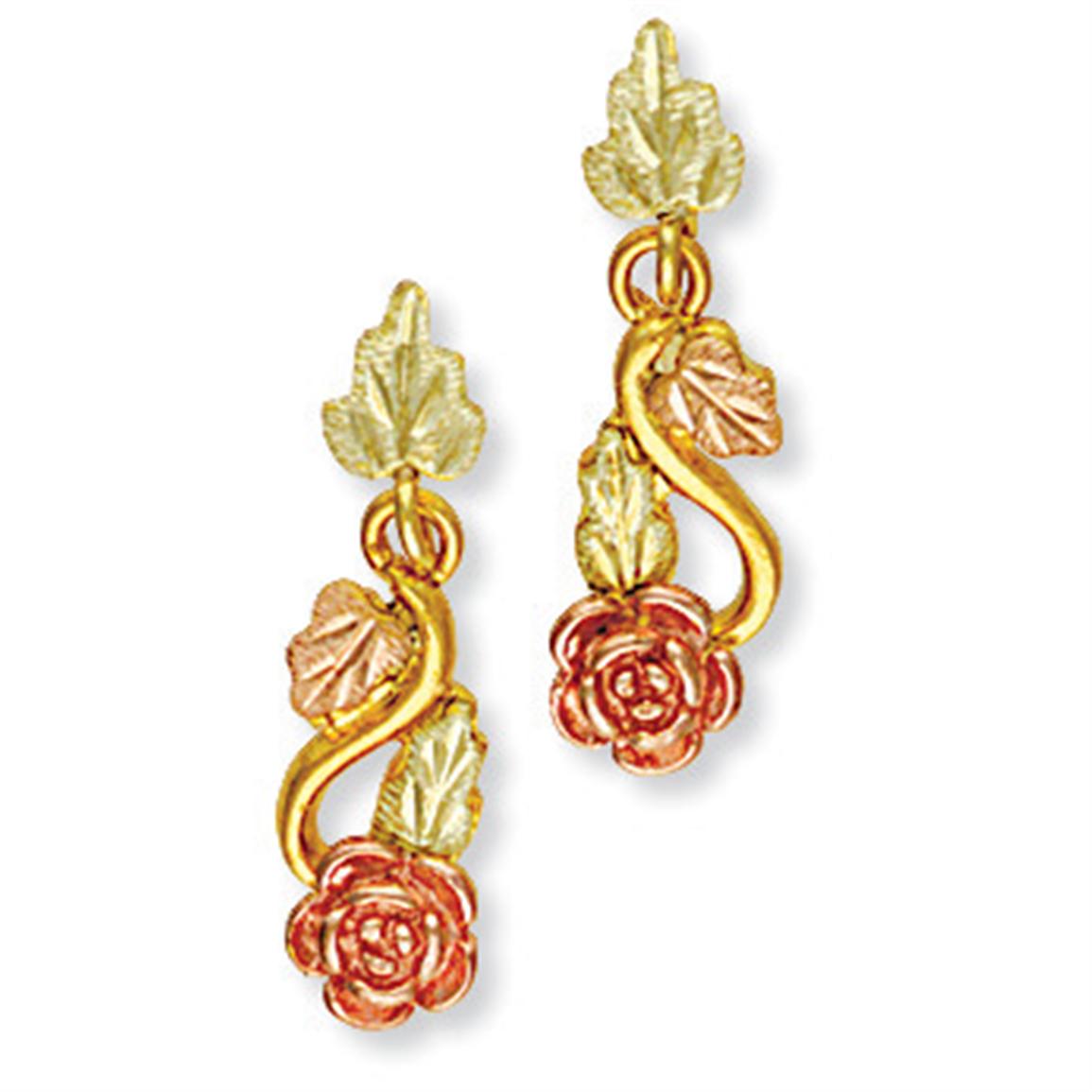 Landstrom's® Black Hills Gold Dangle Rose Earrings 117277, Jewelry at