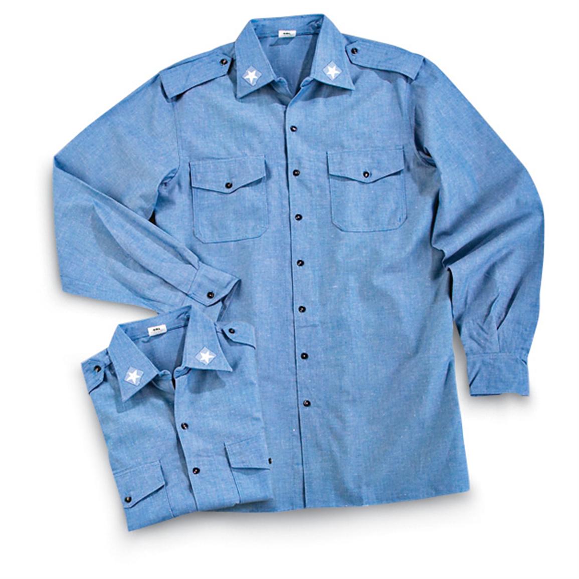 2 New Italian Military Marine Shirts, Light Blue - 117410, Shirts at ...