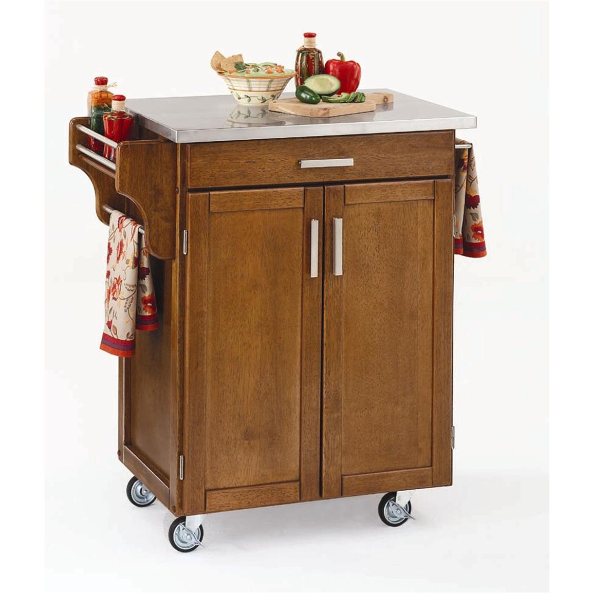 Home Styles™ Cottage Oak Kitchen Cart with Stainless Steel Top - 117979 Kitchen Cart Stainless Steel Top