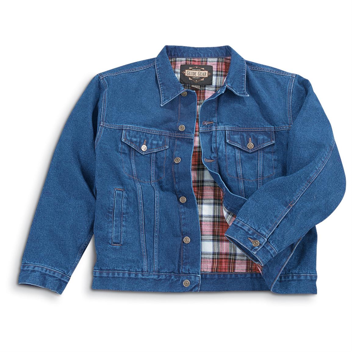 Guide Gear® Flannel - lined Denim Jacket - 119414, Insulated Jackets ...