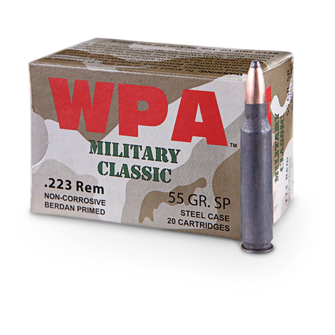 Wolf, WPA, Military Classic, .223 Remington, SP, 55 Grain, 240 Rounds