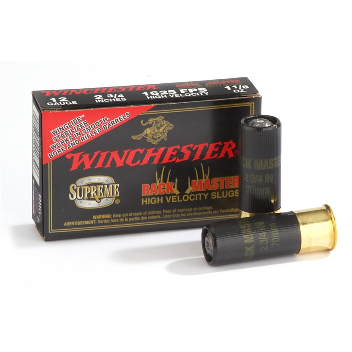 5 Rounds Winchester Supreme Rackmaster 12 Gauge 2 3/4 1.