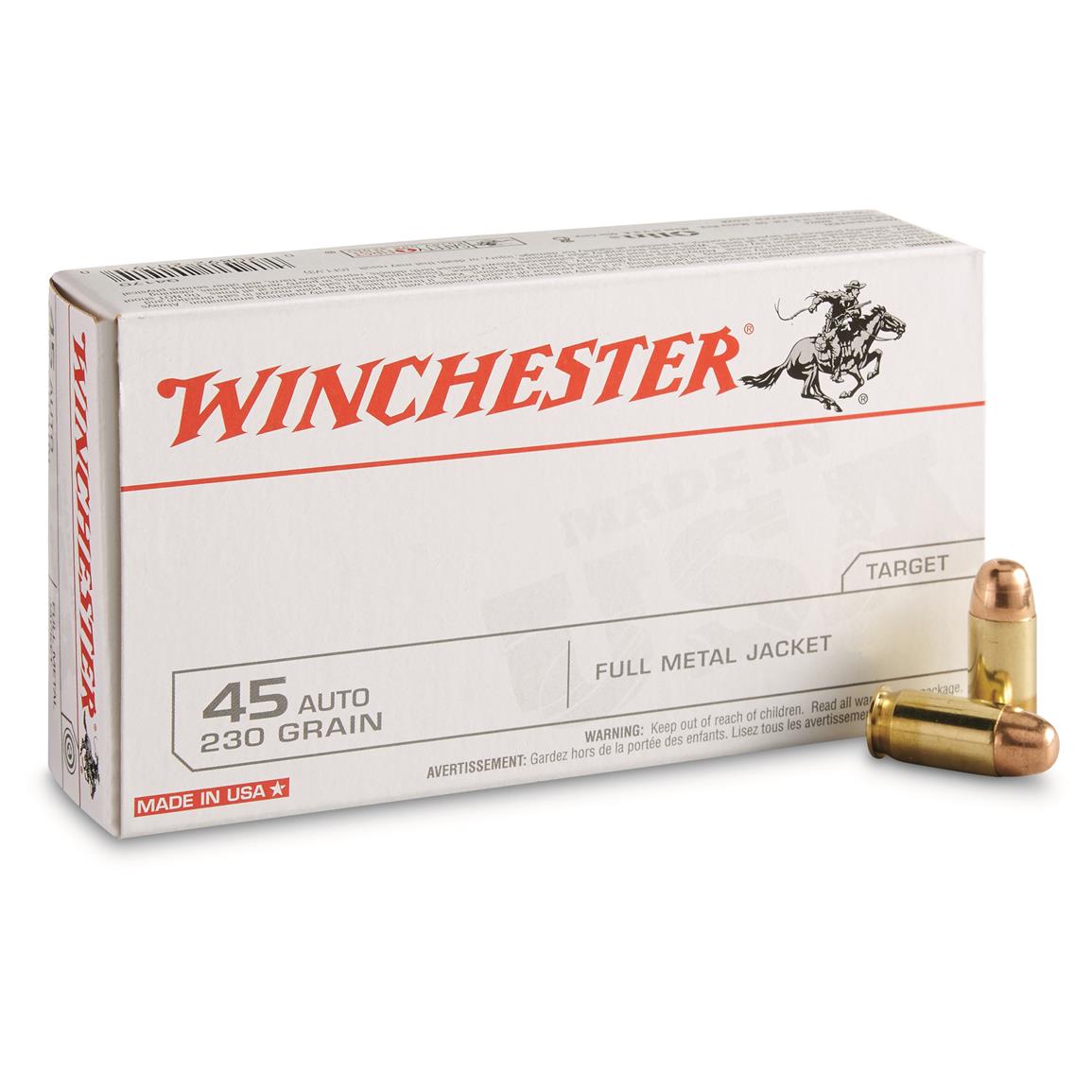 Winchester 45 Acp Fmj 230 Grain 50 Rounds 12053 45 Acp Ammo At Sportsmans Guide 0987