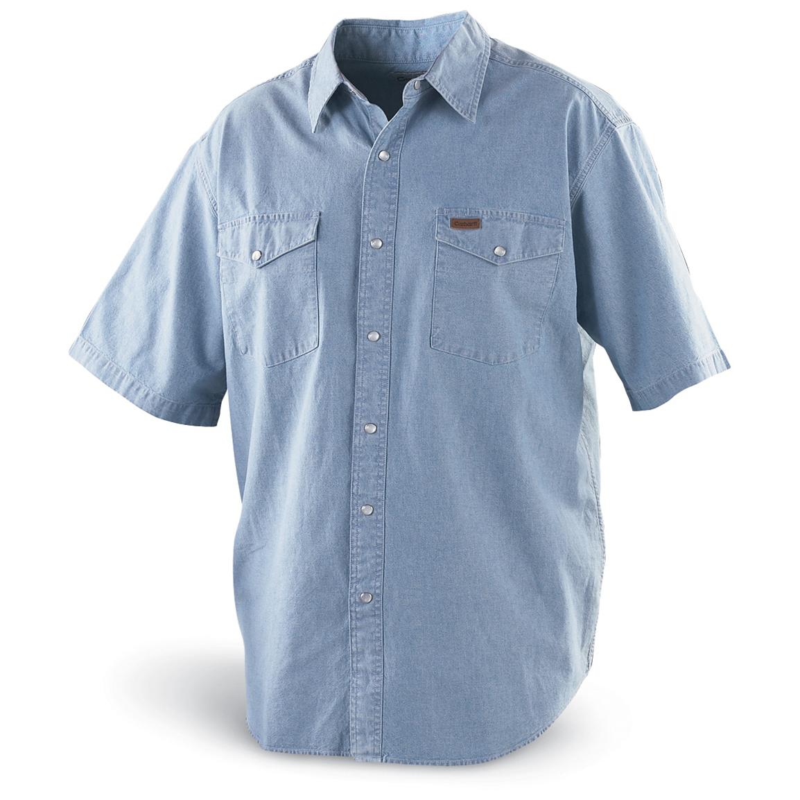 Carhartt® Short - sleeved Western Chambray Shirt - 121116, Shirts at ...