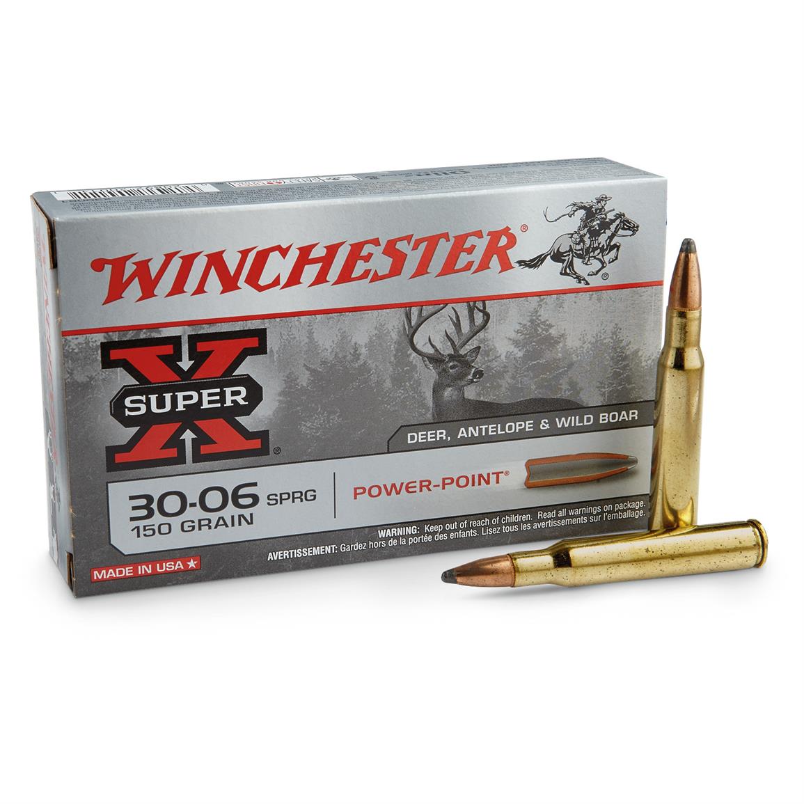 Winchester Super X Deer, Antelope & Wild Boar, .30-06 Springfield, Power Point, 150 Grain, 20 Rounds