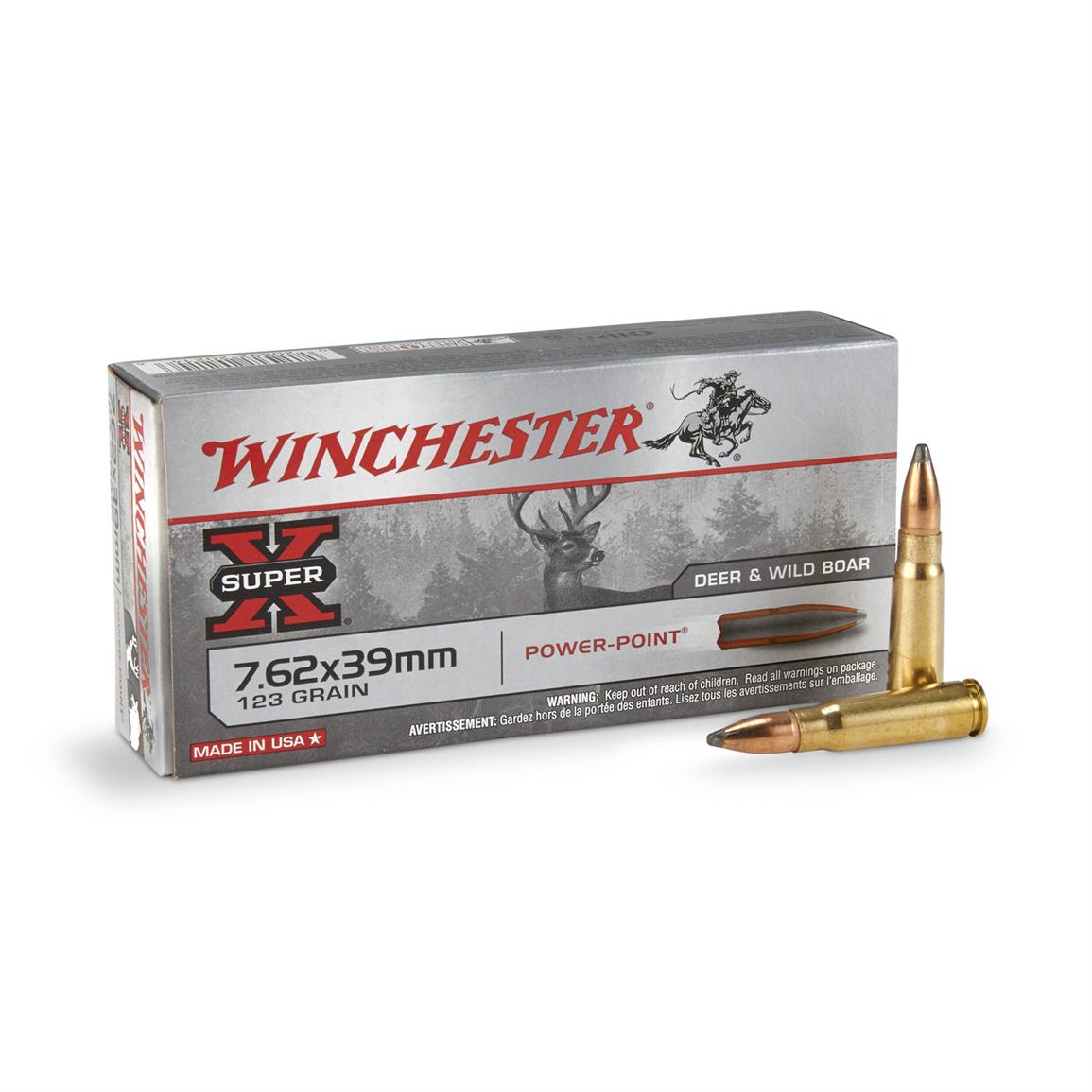 Winchester Super-X, 7.62x39mm, PP, 123 Grain, 20 Rounds
