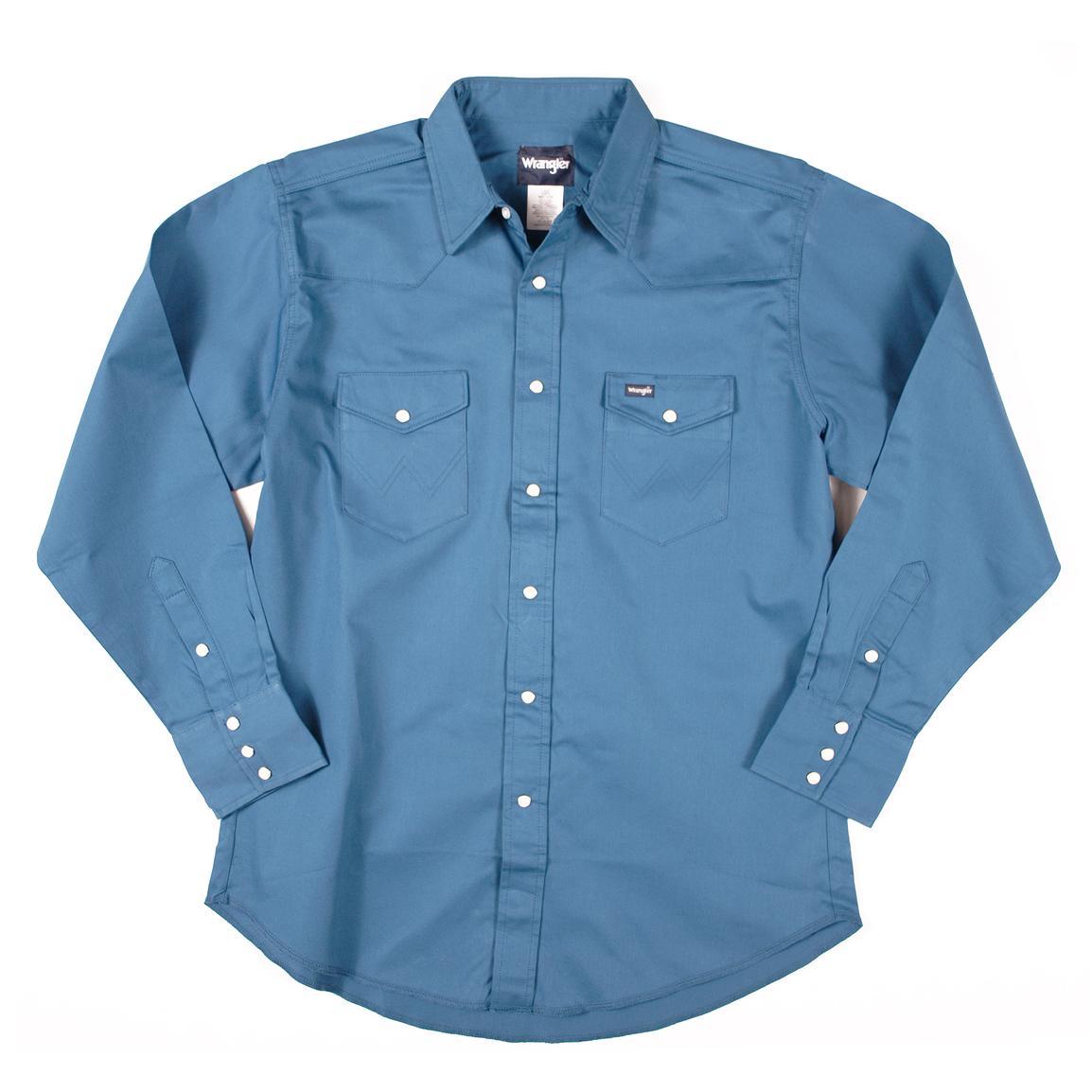 Men's Wrangler® Cowboy Cut® Long Sleeve Solid Twill Shirt - 122658 ...
