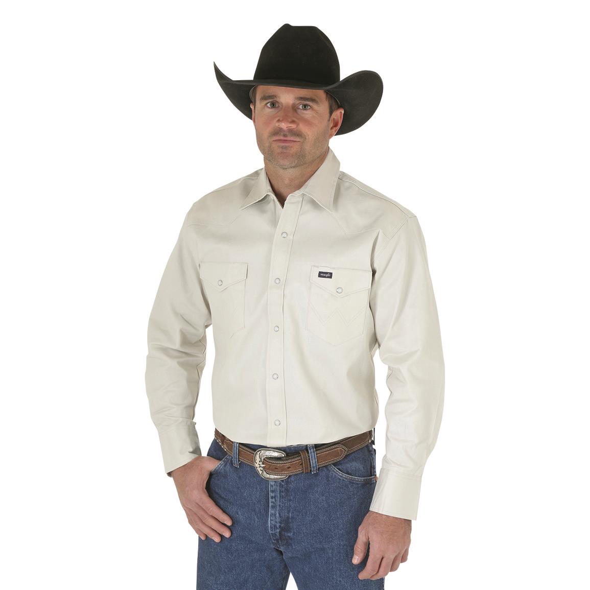 Wrangler Men's Cowboy Cut Firm Finish Long Sleeve Western Snap Shirt ...