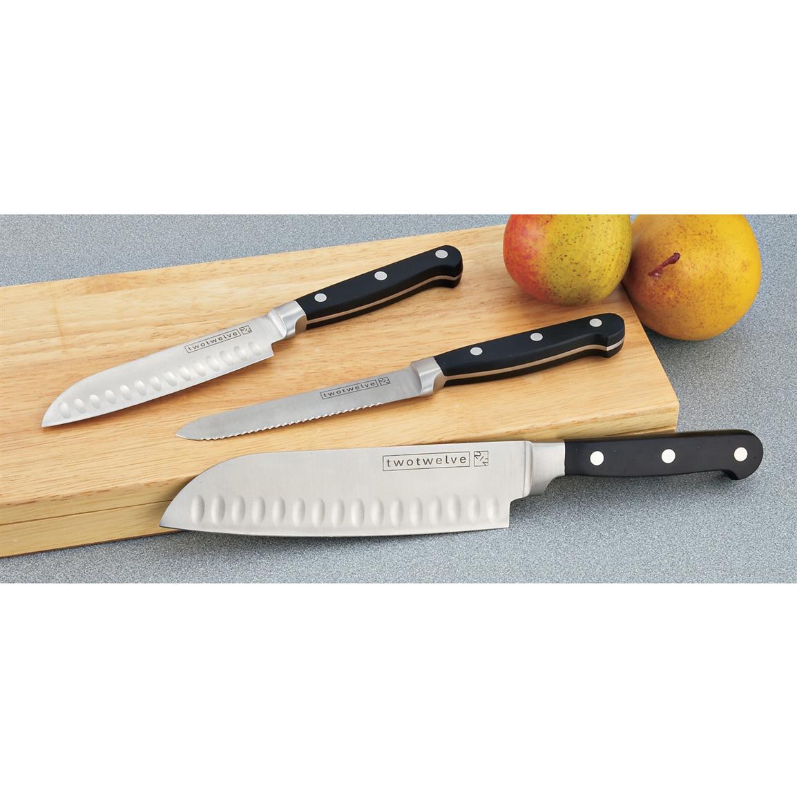3 Pc. 212™ Stainless Steel Knife Set with Hardwood Case 122704, Kitchen Knives at Sportsman