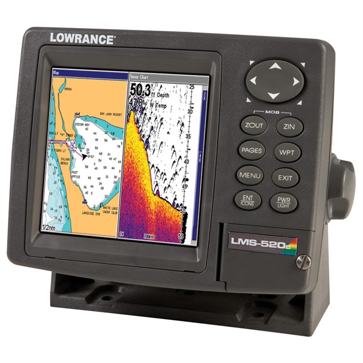 lowrance-lms-520c-gps-chartplotter-fishfinder-head-unit-only