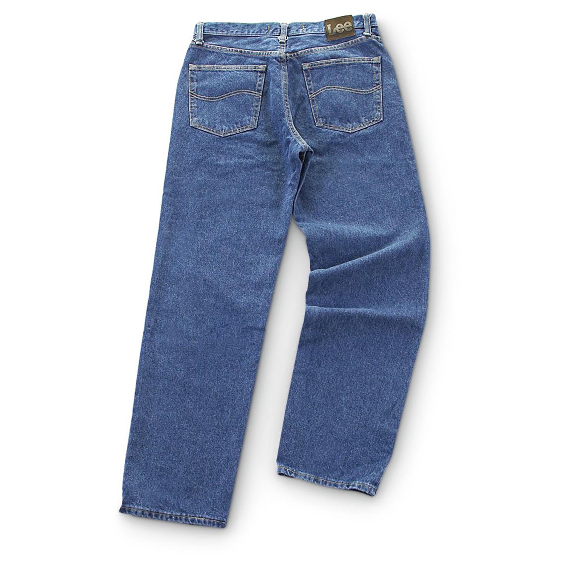loose fit tapered leg jeans