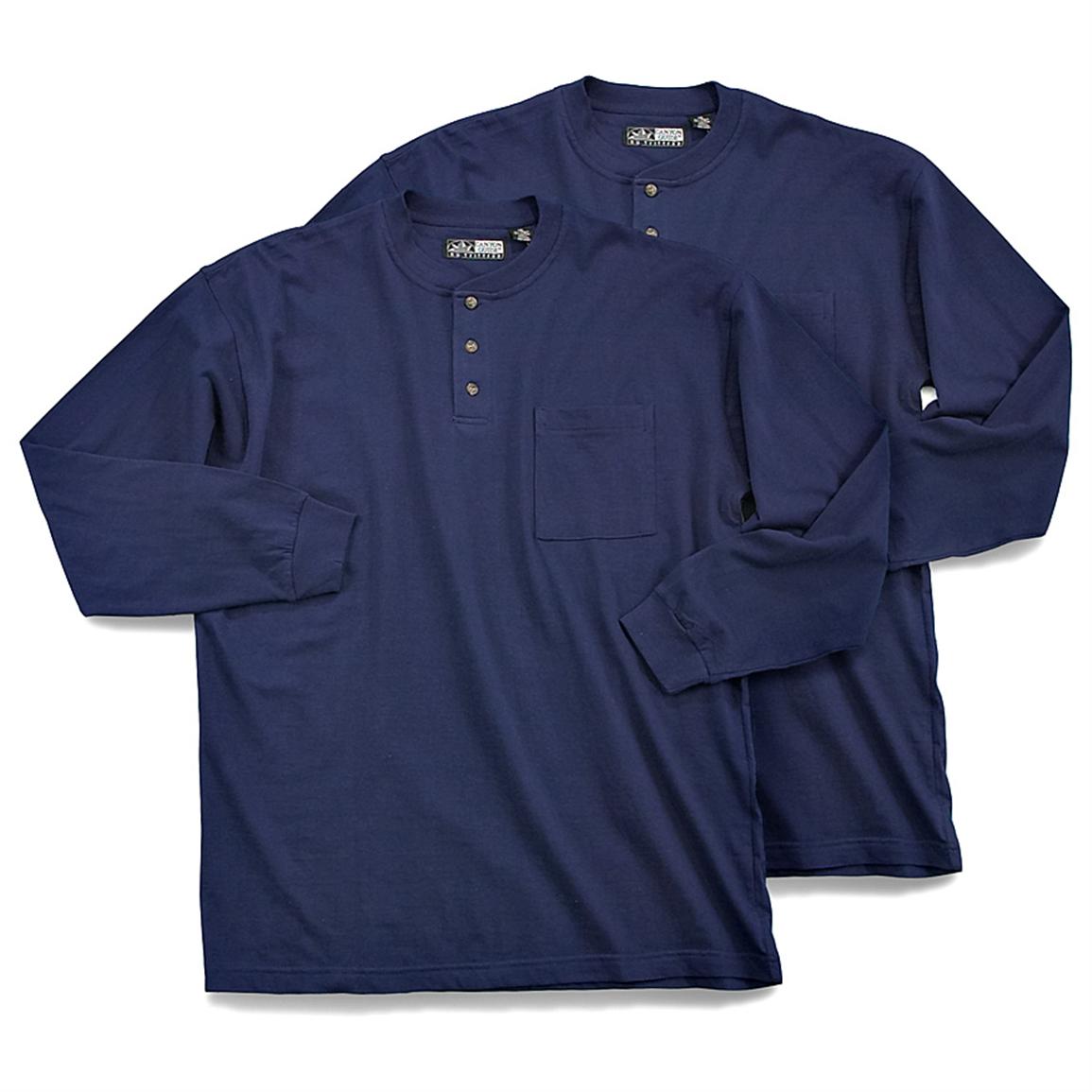 Canyon Guide Outfitters 2 - Pk. Vernont Long Sleeve Henley Shirts - 123797, Shirts & Polos at ...