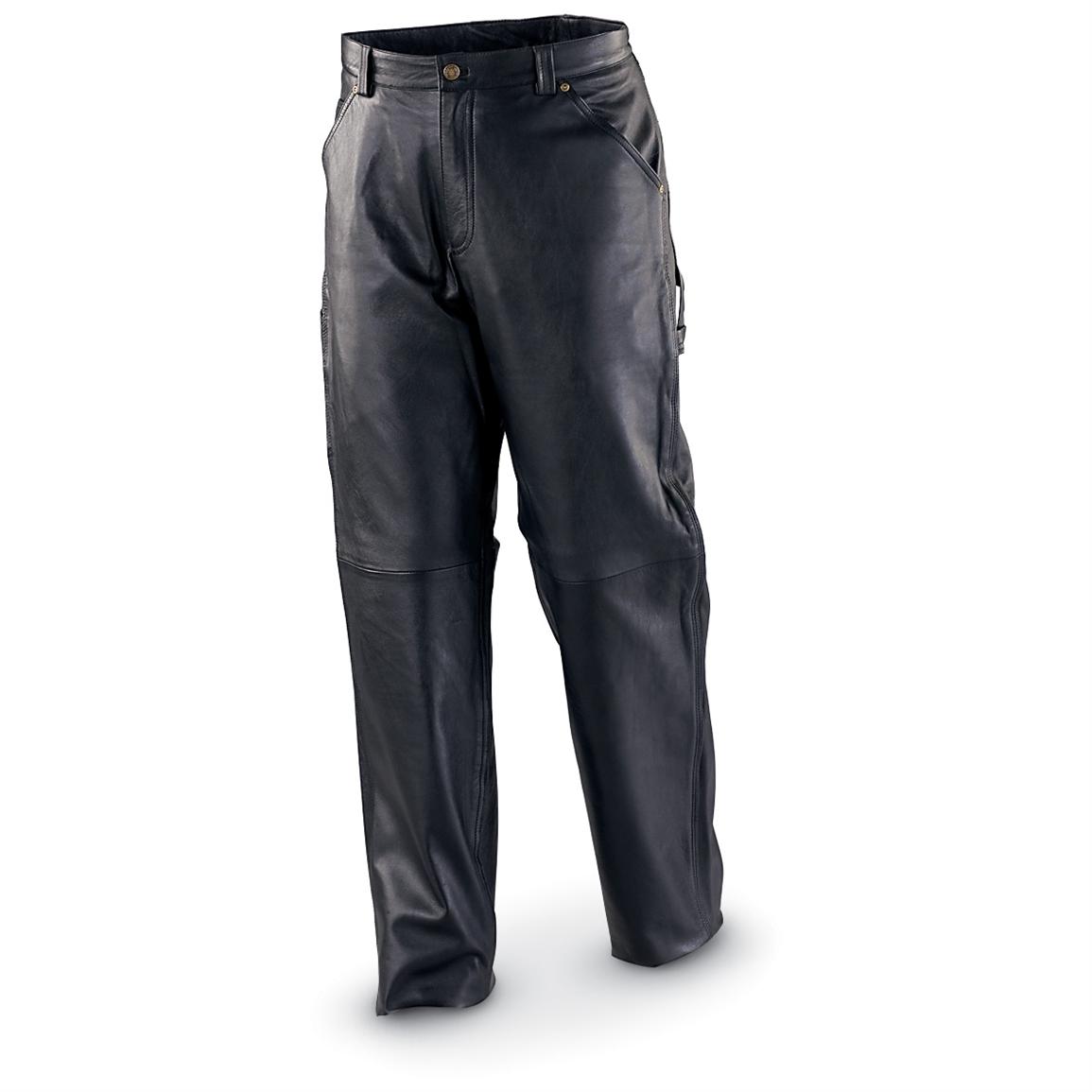 MASâ¢ Sheepskin Leather Carpenter Pants, Black - 124342, Jeans & Pants at Sportsman's Guide