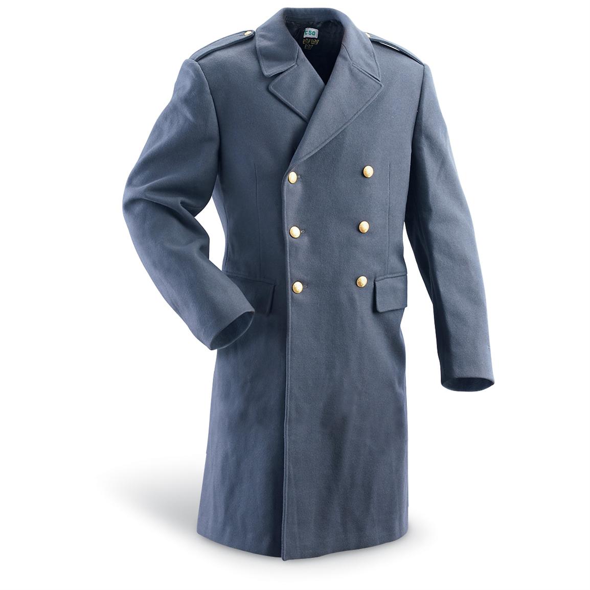 Swedish Military Wool Coat, Dark Gray - 124570, Insulated Jackets ...
