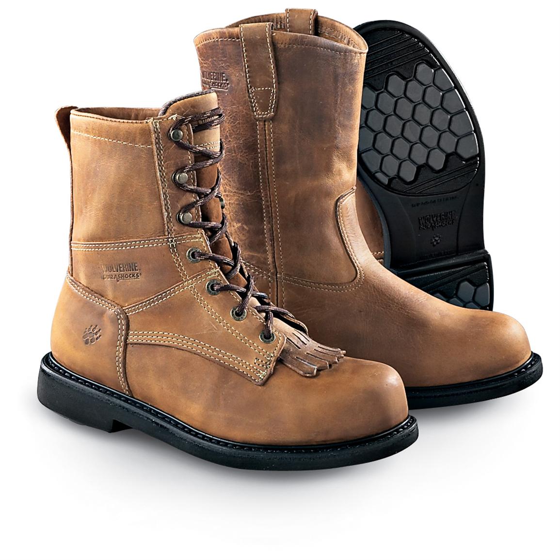 8&quot; Wolverine® DuraShocks® Altman Steel Toe Lacers, Tan