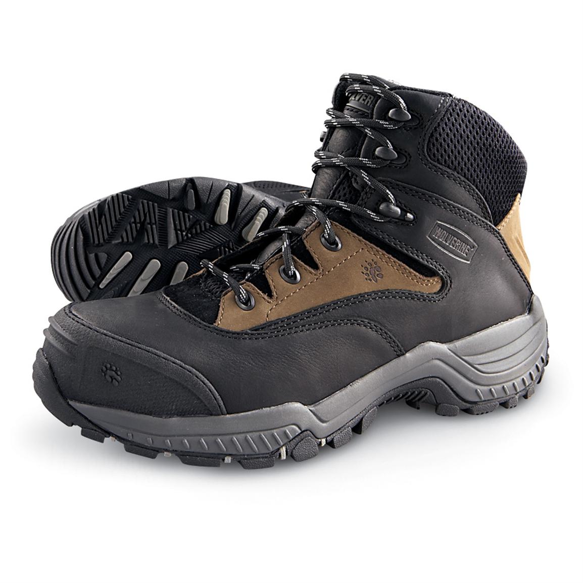 Men's Wolverine® Meridian Safety Toe Hikers, Black - 124825, Work Boots ...