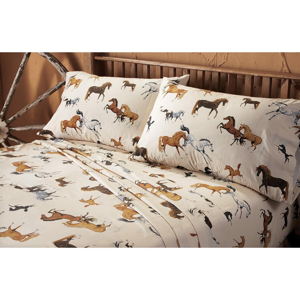 Horses All Over Sheet Set - 126708, Sheets at Sportsman's Guide