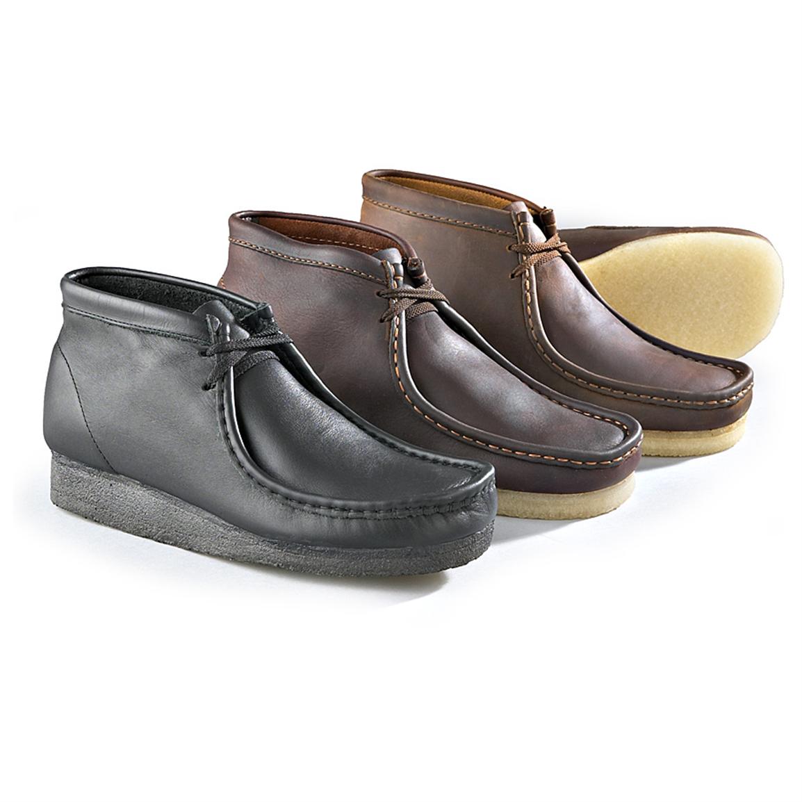 clarks leather wallabee boots