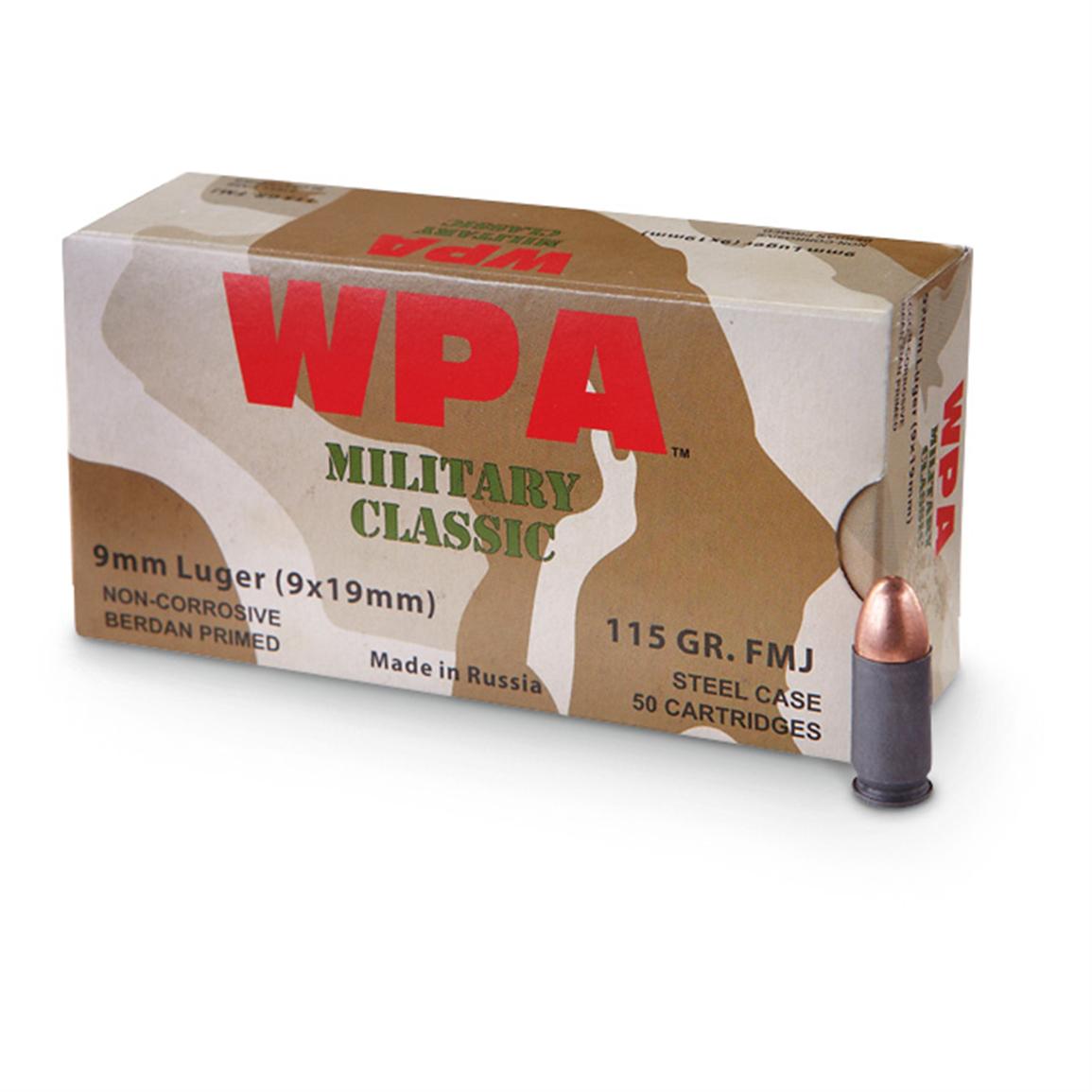 Wolf, 9mm Luger, FMJ, 115 Grain, 1,000 Rounds