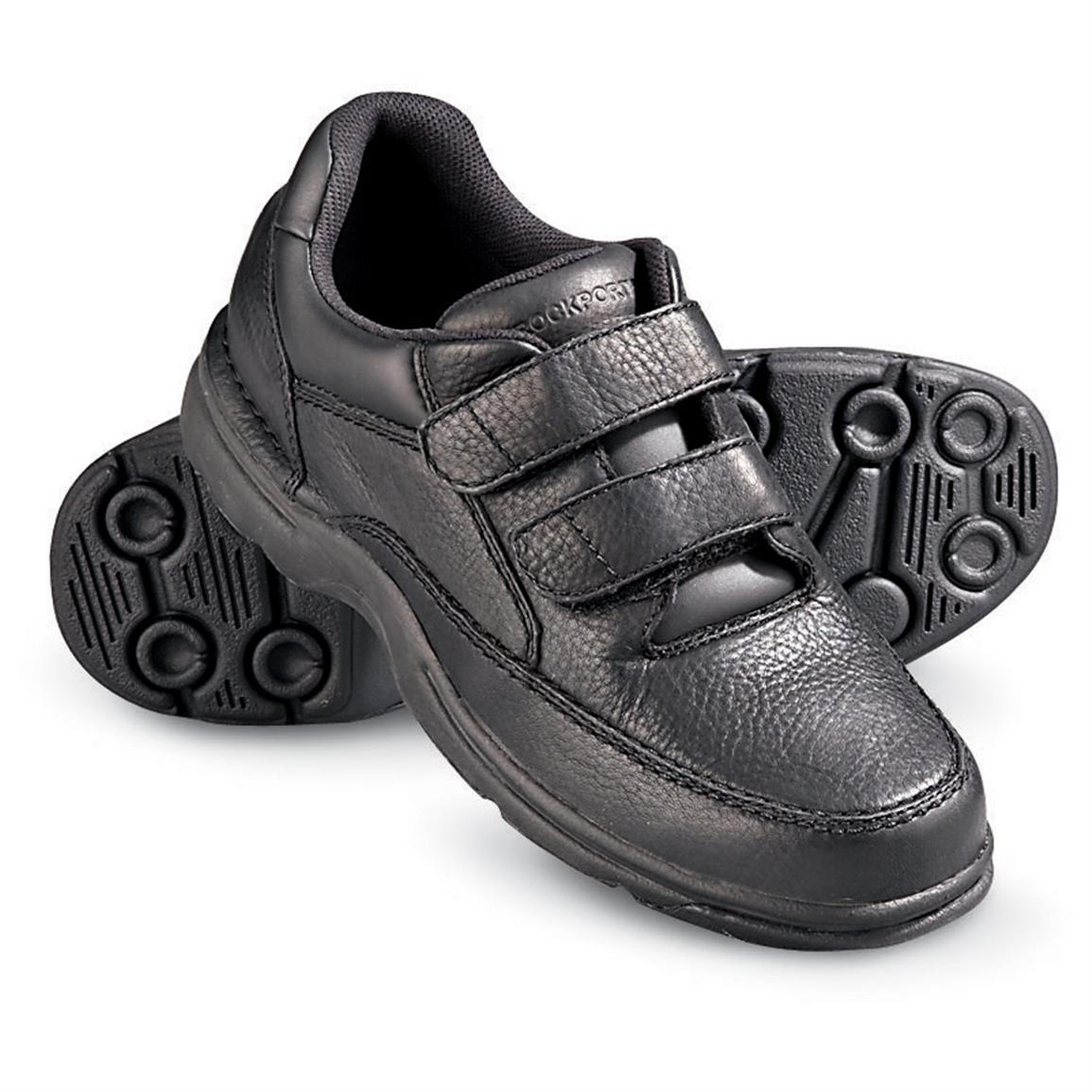 Men's Rockport® Ellery Velcro® Walking Shoes, Black - 127476, Casual ...