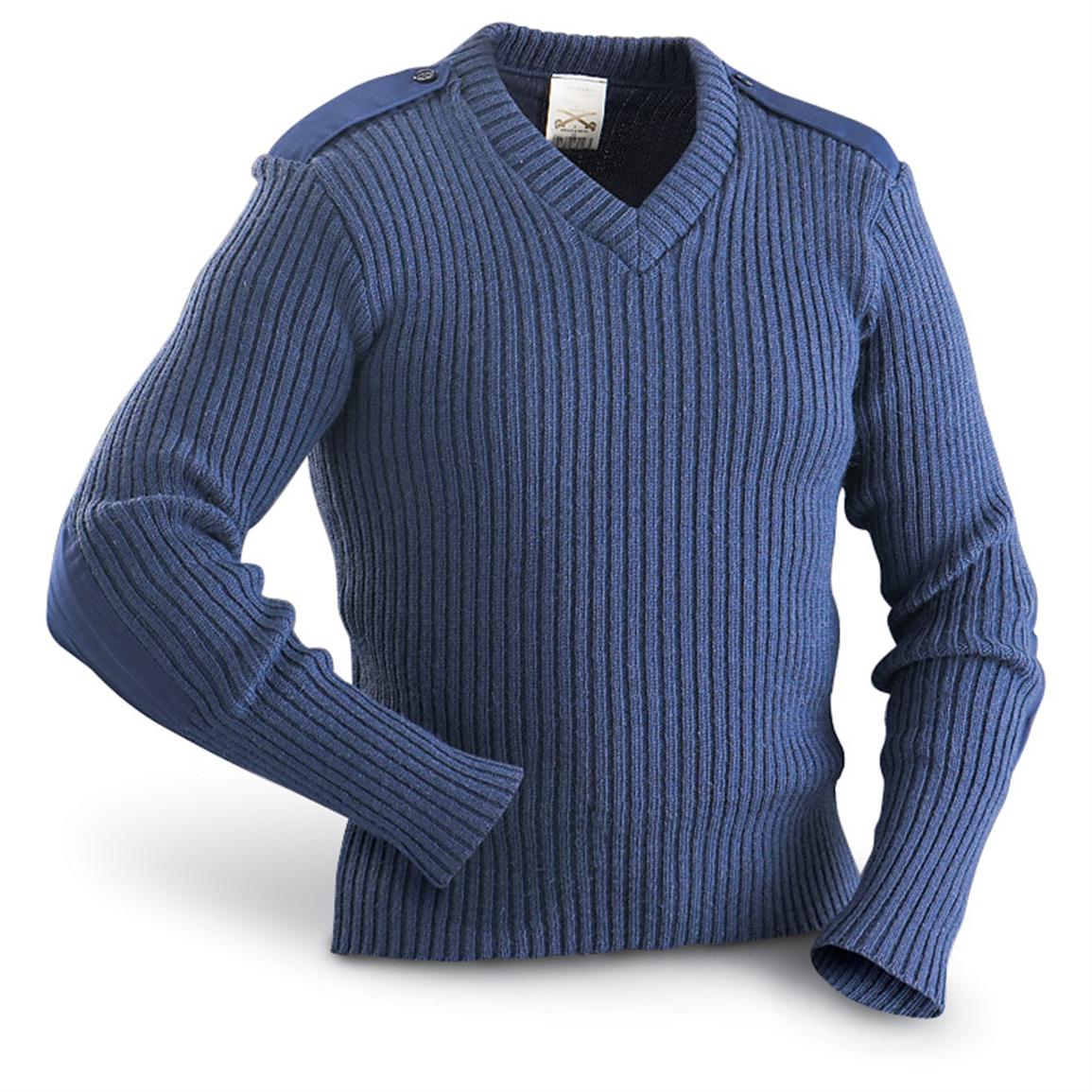 New British Military Sweater, Navy - 127651, Shirts at Sportsman's Guide