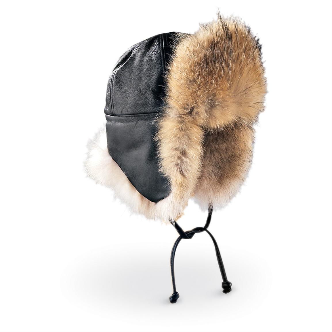 Crown Cap® Coyote Fur Aviator Hat 