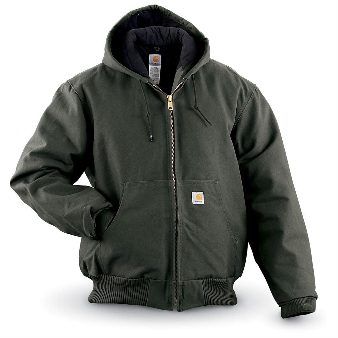 Carhartt® Duck Quilt Lined Jacket, Dark Green - 129001, Insulated ...
