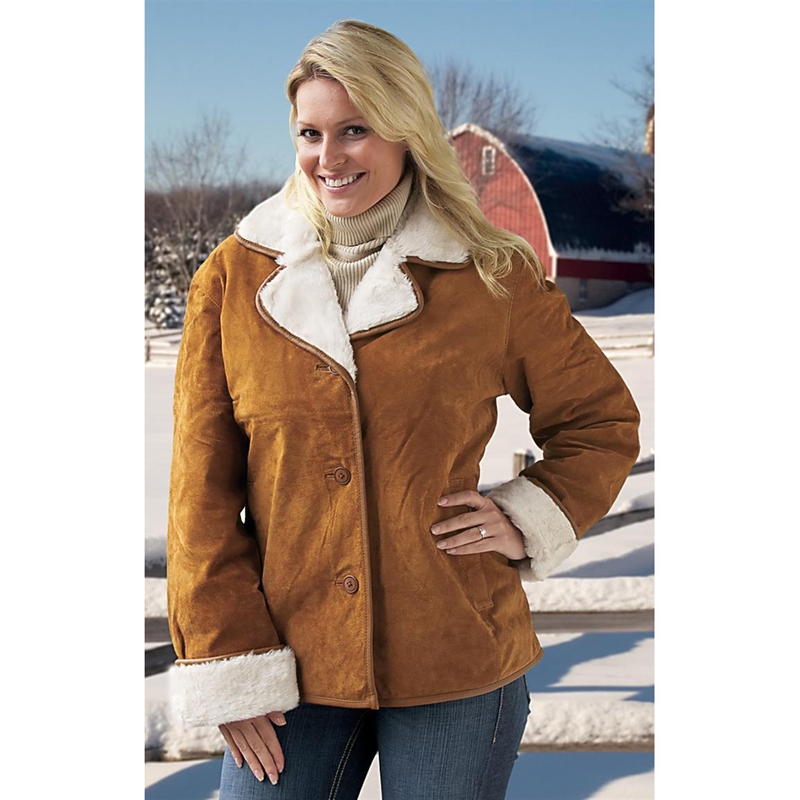 Women's Comint® Suede Leather Jacket, Cognac - 129167, at Sportsman's Guide
