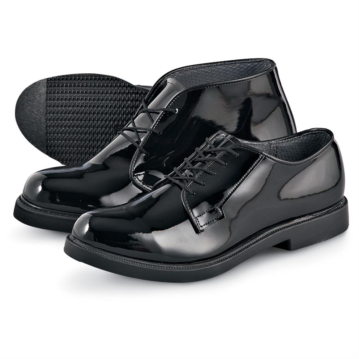 Men�s Bates™ Hi gloss Oxfords, Black 41469, Combat