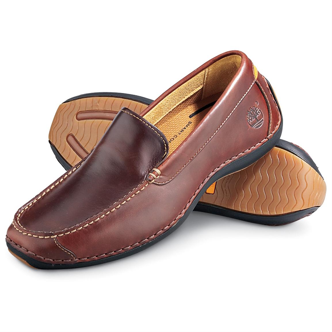 timberland leather slip on shoes