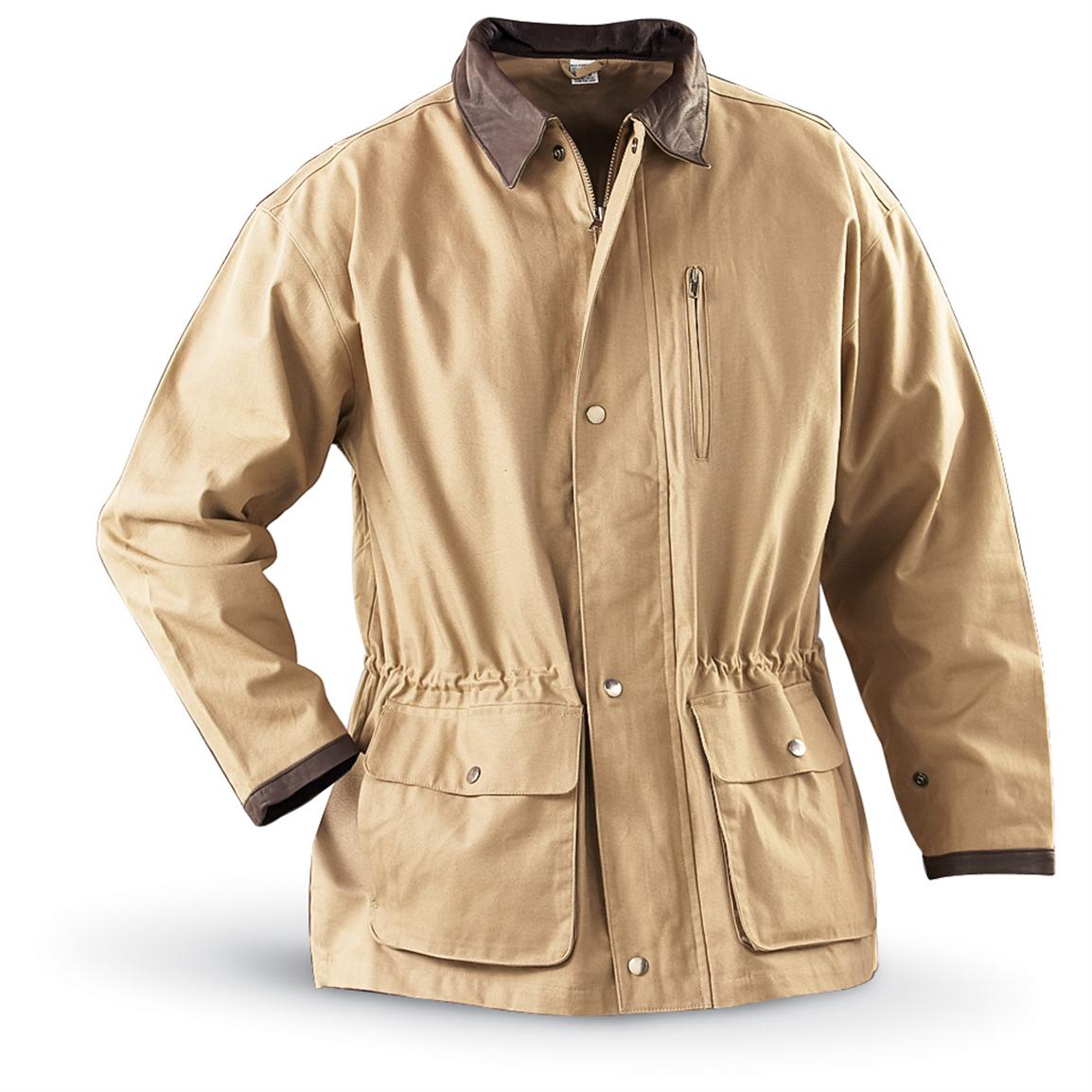 Men's Western Canvas Jacket, Khaki - 130279, Insulated Jackets & Coats