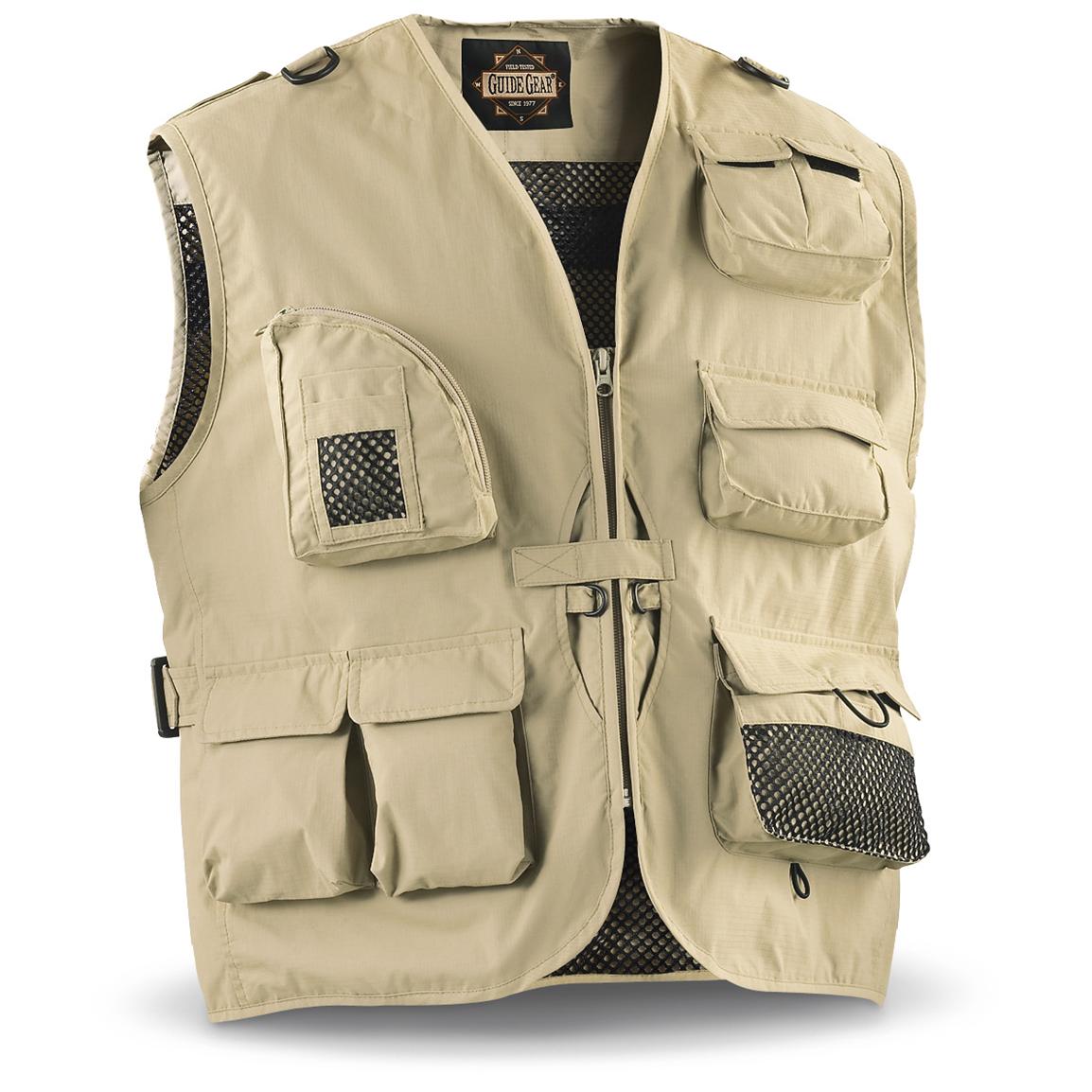Guide Gear® Outdoorsman Vest, Khaki - 131244, Vests at Sportsman's Guide