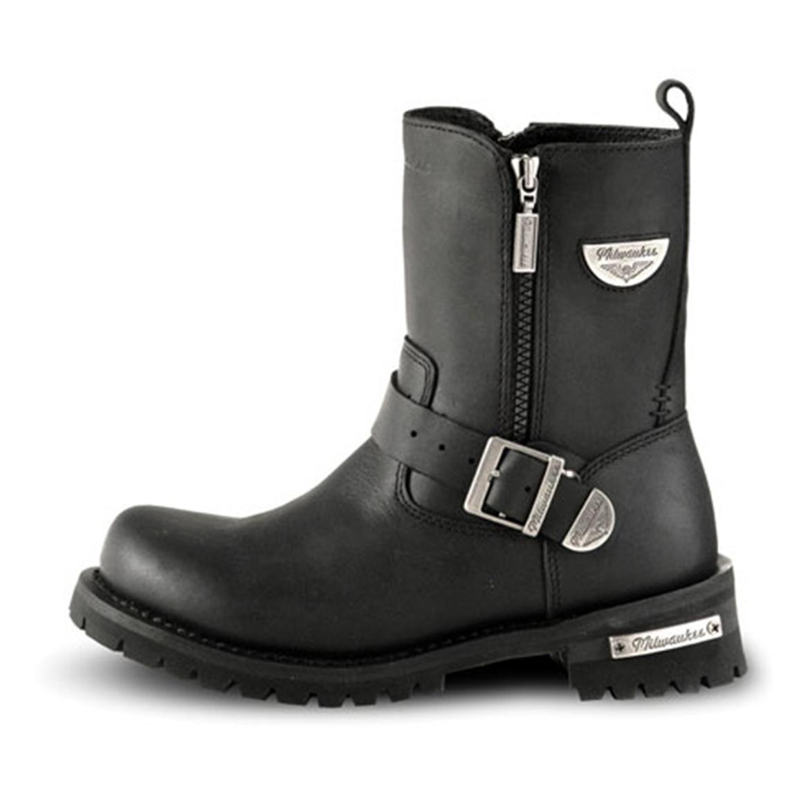 Men's Milwaukee® Afterburner Leather Zip Boots, Black - 132397 ...