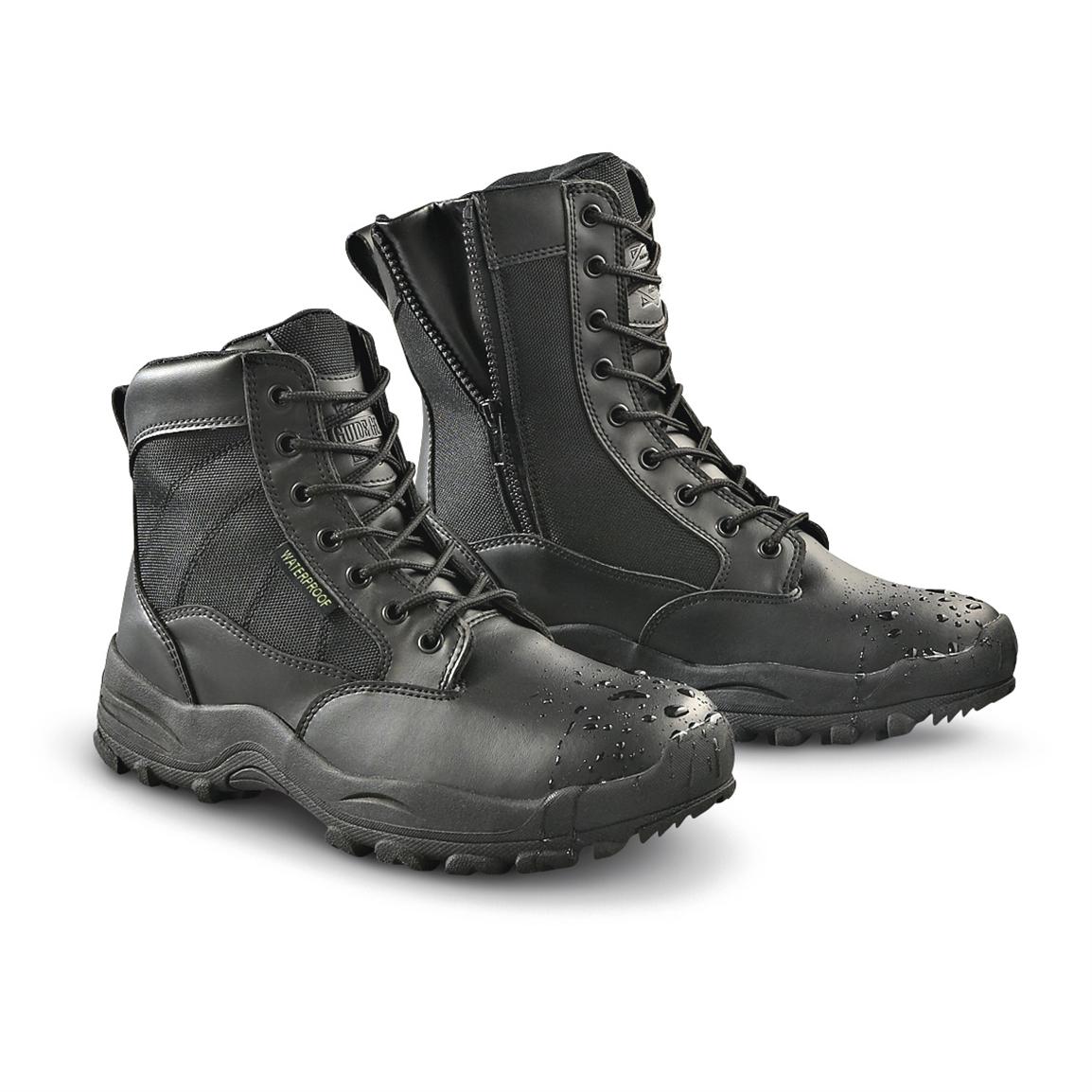 Men's Guide Gear® 8" Waterproof Side zip Duty Boots 132435, Combat