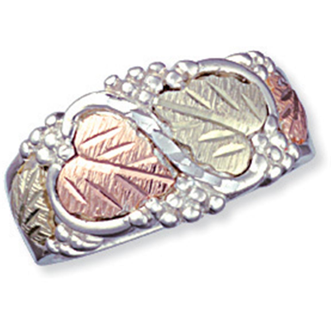 Landstrom's® Sterling Silver Woman's Ring with Black Hills Gold Trim